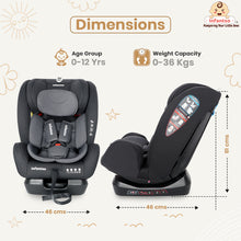 Infantso Cruise-On Recliner Car Seat for Kids | 0–12 Years | 0–36 kg | Multi-Position Recline | 5-Level Adjustable Headrest | 3-Point Safety Harness