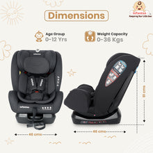 Infantso Cruise-On Recliner Car Seat for Kids | 0–12 Years | 0–36 kg | Multi-Position Recline | 5-Level Adjustable Headrest | 3-Point Safety Harness