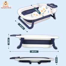 Infantso Smart Anti-Slip Foldable Baby Bath Tub with Temperature Sensor, Soap Tray & Support Cushion | Portable & Travel-Friendly Silicone Bath Tub for Newborns, Kids & Toddlers (0-3 Years)