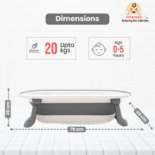 Infantso Premium Bath Tub for Baby 0-5 Years Anti-Slip Kids Bathing Tub, BPA Free Foldable Bathtub for Kids 0-3 Years, Space Saving Design, Newborn Baby Folding Bathing Tub Girls & Boys, Easy to Store