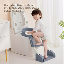 Infantso 2-in-1  Nora Potty Training Seat with Ladder & Step Stool for Toddlers – Foldable, Non-Slip, PU Soft Cushion, Universal Fit for Standard Toilets – Baby Toilet Trainer for Boys & Girls (1–5 Years)