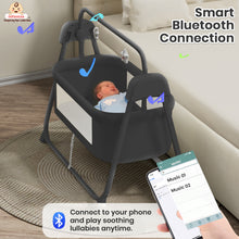 Smart Electric Baby Cradle Swing with Bluetooth Music, Remote & 5-Speed Timer – Safe Sleep Bassinet for Newborns to 18 Months
