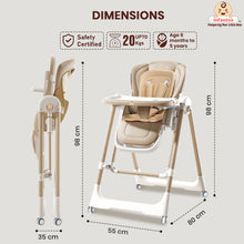 Infantso Swini 5-in-1 Baby High Chair & Swing – Adjustable, Foldable Feeding Chair with Dual Tray, Reclining Backrest & Footrest for 6 Months to 5 Years