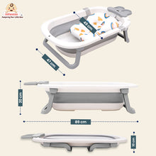 Infantso Smart Anti-Slip Foldable Baby Bath Tub with Temperature Sensor, Soap Tray & Support Cushion | Portable & Travel-Friendly Silicone Bath Tub for Newborns, Kids & Toddlers (0-3 Years)
