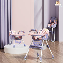 Infantso Feed-X 5-in-1 Multifunctional Baby High Chair | Convertible Feeding Chair for Infants & Toddlers | Adjustable Height, Foldable Design, Reclining Seat, Double Tray, Storage Basket & 5-Point Safety Harness