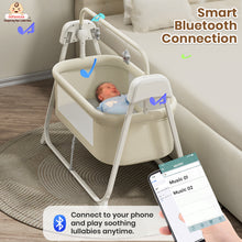 Smart Electric Baby Cradle Swing with Bluetooth Music, Remote & 5-Speed Timer – Safe Sleep Bassinet for Newborns to 18 Months