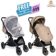 GlideX Travel Stroller: One-Hand Fold, Reclining Seat, Adjustable Canopy, 360° Wheels, 5-Point Harness, 0-3 Years, 15kg