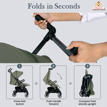 Infantso Flight X Baby Stroller for 0 to 3 years, Pram Auto Fold with 5-Point Safety Harness, Multi-Position Recline, Adjustable Footrest & Canopy, 360° Swivel Wheels, Storage Basket & Rear Brake – Up to 22 kg