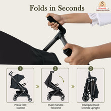 Infantso Flight X Baby Stroller for 0 to 3 years, Pram Auto Fold with 5-Point Safety Harness, Multi-Position Recline, Adjustable Footrest & Canopy, 360° Swivel Wheels, Storage Basket & Rear Brake – Up to 22 kg