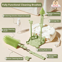 Robust Bear Portable Bottle Cleaning Brush Set – Travel-friendly, BPA-Free, Food-Grade Silicone, 360° Deep Cleaning for Bottles, Nipples & Straws