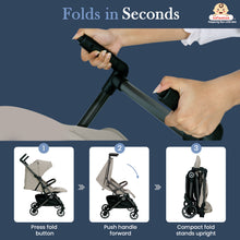 Infantso Flight X Baby Stroller for 0 to 3 years, Pram Auto Fold with 5-Point Safety Harness, Multi-Position Recline, Adjustable Footrest & Canopy, 360° Swivel Wheels, Storage Basket & Rear Brake – Up to 22 kg