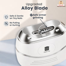 Infantso TRIMSY Electric Baby Nail Trimmer – Safe Nail Cutter for Newborns & Kids | Skin-Friendly Grooming Tool with Cleaning Brush | Unisex Nail Clipper for Boys & Girls