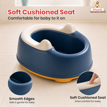 Infantso Antislip Kid Butt Washing Stool, Ergonomic Baby Toddler Wash Stool Seat with PVC Soft Cushion, Widened and Thickened Base, Bath Stool (Blue)