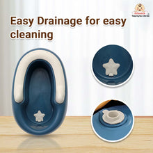 Infantso Antislip Kid Butt Washing Stool, Ergonomic Baby Toddler Wash Stool Seat with PVC Soft Cushion, Widened and Thickened Base, Bath Stool (Blue)