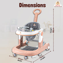 Infantso Vibe & Drive Multifunction 2-in-1 Baby Walker, Bouncer & Car Dashboard Activity Center with Music Tray, Push Handle, Safety Brakes, Adjustable Height & 360° Wheels