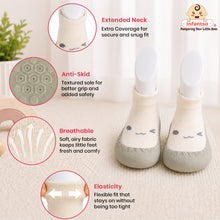 Teddy Toes Anti-Skid Cotton Socks Shoes with Rubber Sole for Walking Babies & Toddlers (6-24 Months)