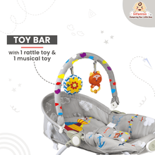 Manual Baby Rocker with Safety Harness & Mosquito Net | Infant Bouncer for 0-24 Months | Portable & Washable
