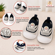Knit Kicks Anti-Skid Cotton Socks Shoes with Rubber Sole for Walking Babies & Toddlers (6-24 Months)