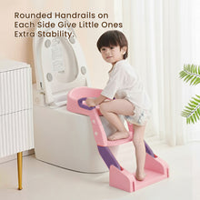 Infantso 2-in-1  Nora Potty Training Seat with Ladder & Step Stool for Toddlers – Foldable, Non-Slip, PU Soft Cushion, Universal Fit for Standard Toilets – Baby Toilet Trainer for Boys & Girls (1–5 Years)