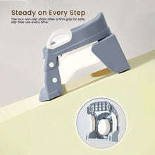 Infantso 2-in-1  Nora Potty Training Seat with Ladder & Step Stool for Toddlers – Foldable, Non-Slip, PU Soft Cushion, Universal Fit for Standard Toilets – Baby Toilet Trainer for Boys & Girls (1–5 Years)