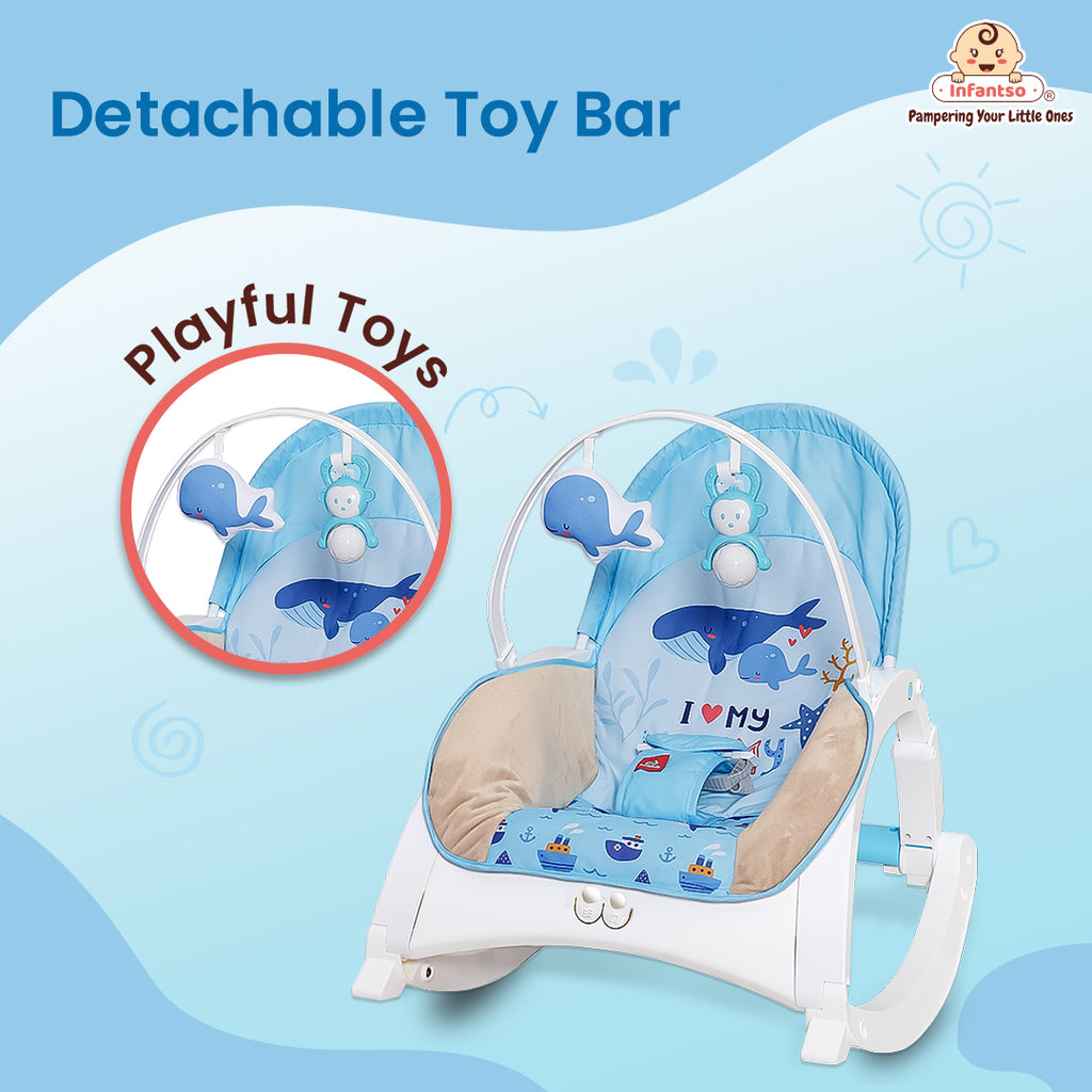 Nicu Auto Rocking Chair 4-in-1 Baby Manual Rocker for 0 to 3 Years, Chair for Newborn with Nec ...