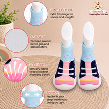 Candy Lace Anti-Skid Cotton Socks Shoes with Rubber Sole for Walking Babies & Toddlers (6-24 Months)