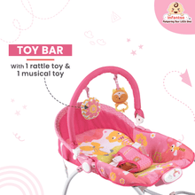 Manual Baby Rocker with Safety Harness & Mosquito Net | Infant Bouncer for 0-24 Months | Portable & Washable