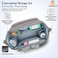 Infantso Diaper Bag Backpack, Large Capacity Baby Bag with Insulated Bottle Holders, Water-Resistant Maternity Bag, Multi-Compartments, Stroller Compatible Travel Bag for Moms & Dads