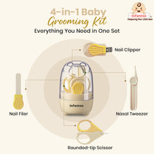 Infantso Compact Bear Baby Nail Clipper Set | 4‑in‑1 Baby Grooming Kit with Scissors, Nail Filer, Tweezer & Clipper | Safe & Gentle Grooming for Newborns & Toddlers | Cute Bear‑Shaped Storage Case