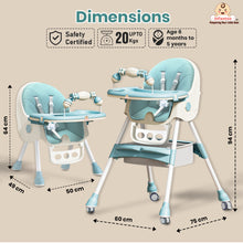 Infantso Feed-X 5-in-1 Multifunctional Baby High Chair | Convertible Feeding Chair for Infants & Toddlers | Adjustable Height, Foldable Design, Reclining Seat, Double Tray, Storage Basket & 5-Point Safety Harness