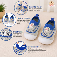 Knit Kicks Anti-Skid Cotton Socks Shoes with Rubber Sole for Walking Babies & Toddlers (6-24 Months)
