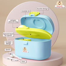 Infantso Feed Ease 2in1 Baby Milk Powder & Food Container (BIG) – Bear Design | BPA-Free, Leak-Proof, Travel-Friendly with Spoon & Fork, Baby Essential Food Storage Box, Baby Milk Powder Box, Cute Bear Snack Box