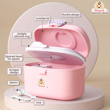 Infantso Feed Ease 2in1 Baby Milk Powder & Food Container (BIG) – Bear Design | BPA-Free, Leak-Proof, Travel-Friendly with Spoon & Fork, Baby Essential Food Storage Box, Baby Milk Powder Box, Cute Bear Snack Box
