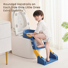 Infantso 2-in-1  Nora Potty Training Seat with Ladder & Step Stool for Toddlers – Foldable, Non-Slip, PU Soft Cushion, Universal Fit for Standard Toilets – Baby Toilet Trainer for Boys & Girls (1–5 Years)