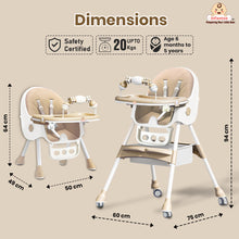 Infantso Feed-X 5-in-1 Multifunctional Baby High Chair | Convertible Feeding Chair for Infants & Toddlers | Adjustable Height, Foldable Design, Reclining Seat, Double Tray, Storage Basket & 5-Point Safety Harness