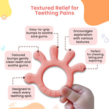 Hand Shape Silicone Teether | BPA-Free Teether, Teething Relief, Baby Teether Silicone, Teething Toy, Sensory Toy, Gum Massager for 2+ months | Teether for baby