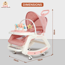 Infantso 5-in-1 Prime Baby Rocker & Walker – Multi-Functional Infant Seat with Mosquito Net, Toy Bar & Feeding Tray