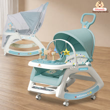 Infantso 5-in-1 Prime Baby Rocker – Multi-Functional Infant Seat with Mosquito Net, Toy Bar & Feeding Tray