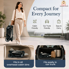 Infantso Flight X Baby Stroller for 0 to 3 years, Pram Auto Fold with 5-Point Safety Harness, Multi-Position Recline, Adjustable Footrest & Canopy, 360° Swivel Wheels, Storage Basket & Rear Brake – Up to 22 kg
