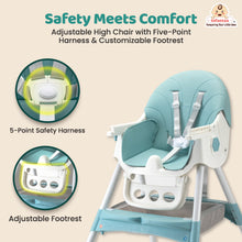 Infantso Feed-X 5-in-1 Multifunctional Baby High Chair | Convertible Feeding Chair for Infants & Toddlers | Adjustable Height, Foldable Design, Reclining Seat, Double Tray, Storage Basket & 5-Point Safety Harness