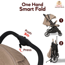 GlideX Travel Stroller: One-Hand Fold, Reclining Seat, Adjustable Canopy, 360° Wheels, 5-Point Harness, 0-3 Years, 15kg