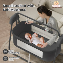 Smart Electric Baby Cradle Swing with Bluetooth Music, Remote & 5-Speed Timer – Safe Sleep Bassinet for Newborns to 18 Months