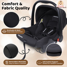 4‑in‑1 Baby Carry Cot Amora | Lightweight, Safety‑Certified 3‑Point Harness | Adjustable Handle, Shock‑Absorbing Base & Newborn Soft Cushion Support