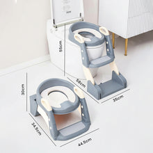 Infantso 2-in-1  Nora Potty Training Seat with Ladder & Step Stool for Toddlers – Foldable, Non-Slip, PU Soft Cushion, Universal Fit for Standard Toilets – Baby Toilet Trainer for Boys & Girls (1–5 Years)