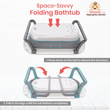 Infantso Premium Bath Tub for Baby 0-5 Years Anti-Slip Kids Bathing Tub, BPA Free Foldable Bathtub for Kids 0-3 Years, Space Saving Design, Newborn Baby Folding Bathing Tub Girls & Boys, Easy to Store