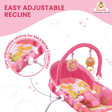 Manual Baby Rocker with Safety Harness & Mosquito Net | Infant Bouncer for 0-24 Months | Portable & Washable