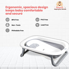 Infantso Premium Bath Tub for Baby 0-5 Years Anti-Slip Kids Bathing Tub, BPA Free Foldable Bathtub for Kids 0-3 Years, Space Saving Design, Newborn Baby Folding Bathing Tub Girls & Boys, Easy to Store