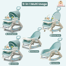 Infantso 5-in-1 Prime Baby Rocker – Multi-Functional Infant Seat with Mosquito Net, Toy Bar & Feeding Tray
