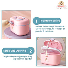 Infantso Feed Ease 2in1 Baby Milk Powder & Food Container (SMALL) – Bear Design | BPA-Free, Leak-Proof, Travel-Friendly with Spoon & Fork, Baby Essential Food Storage Box, Baby Milk Powder Box, Cute Bear Snack Box