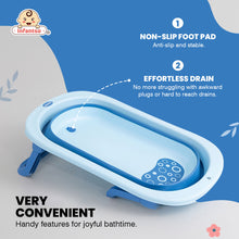 Anti-Slip Foldable Silicone Baby Bathtub with Bath Net and Baby Accessories for Newborns & Toddlers (0+ to 3 years)